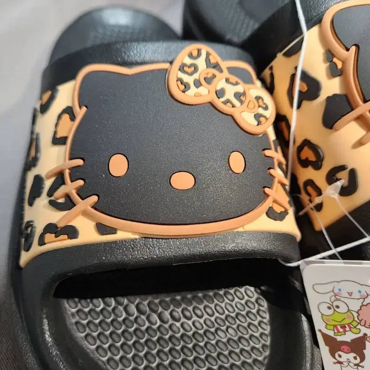 [BUNJANG] Sanrio Hello Kitty Leopard Slippers Black 240mm / 산리오 헬로키티 레오파드 슬리퍼 블랙240mm
