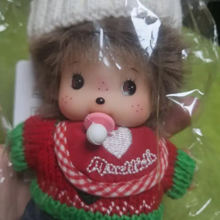 [BUNJANG] Bebe Chichi Red Knit Hat and Clothes Keychain / 베베치치 빨간니트모자옷키링