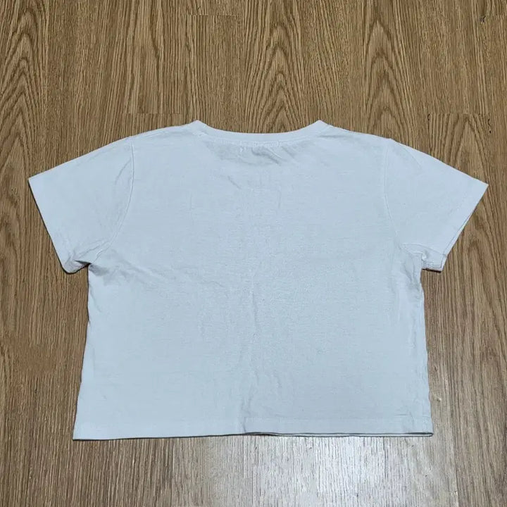 [BUNJANG] Musent Lettering Crop Short Sleeve T-Shirt White / 여성 무센트 레터링 크롭 반팔티 화이트