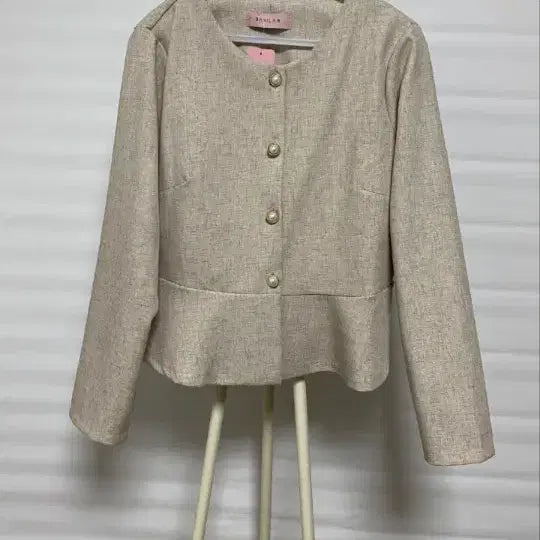 [BUNJANG] Vanilla B Beige Tweed Jacket FREE / 바닐라비 베이지 트위드 자켓 FREE 새상품입니다
