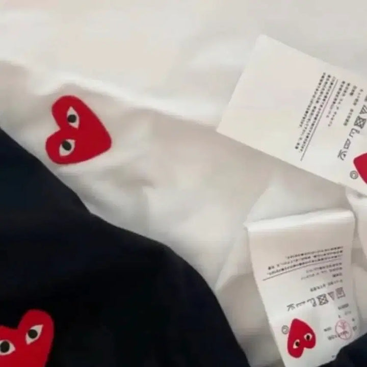 [BUNJANG] Comme des Garçons Red Heart Logo T-Shirt / [무료배송/새상품] 꼼데가르송 레드와펜 반팔티 2colors