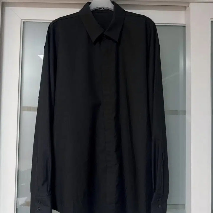 [BUNJANG] Drawfit Oversized Hidden Minimal Shirt Black / 드로우핏 오버사이즈 히든 미니멀 셔츠 블랙 M