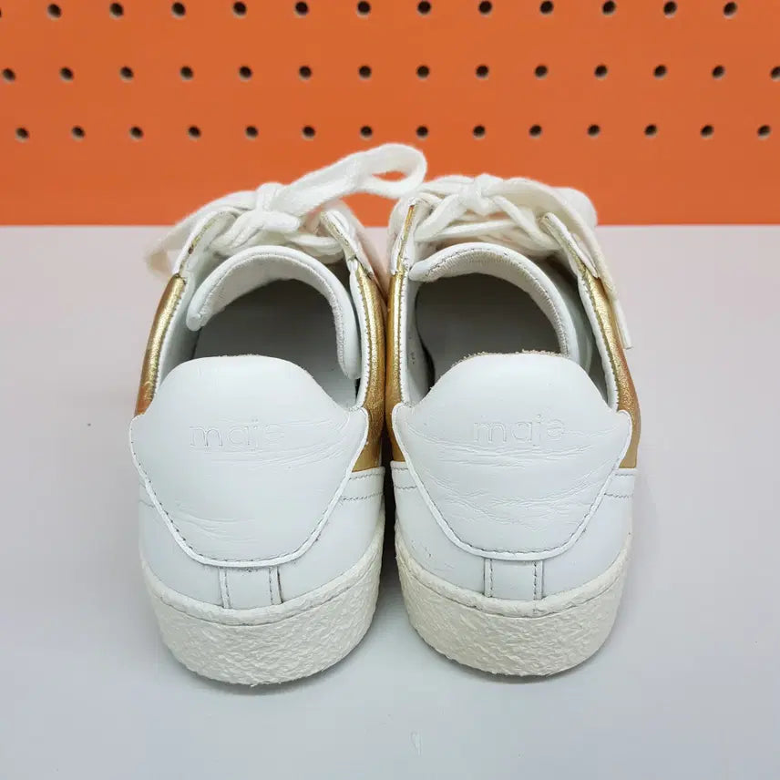 [BUNJANG] Maje Leather Sneakers Gold Accent Size 36 / 마쥬 maje 레더 스니커즈 골드 포인트 36사이즈