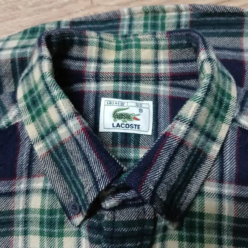 [BUNJANG] Lacoste Checked Wool Shirt M / lacoste 라코스테 모 셔츠 남방 체크 빈티지 서광