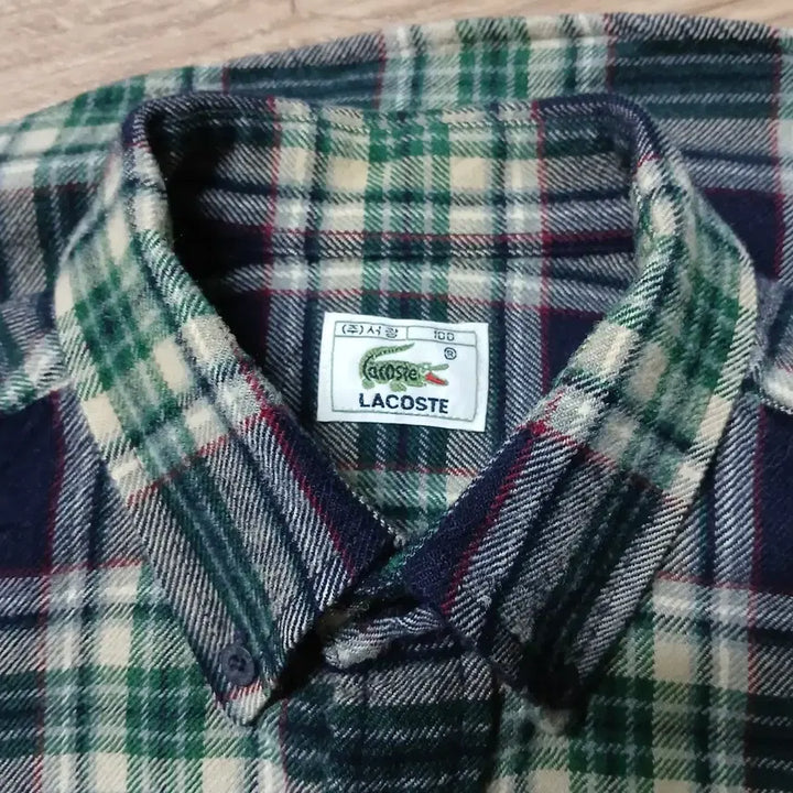 [BUNJANG] Lacoste Checked Wool Shirt M / lacoste 라코스테 모 셔츠 남방 체크 빈티지 서광