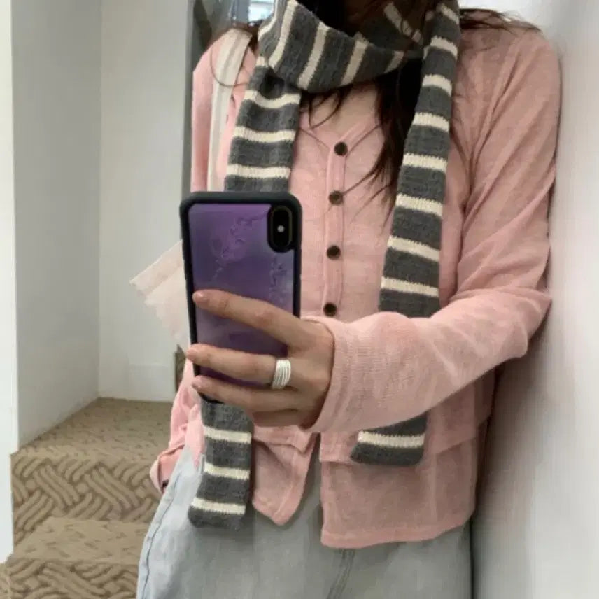 [BUNJANG] How Are You Striped Scarf / (새상품) 하우유 단가라 스트라이프 머플러