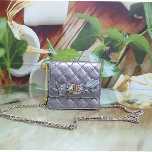 [BUNJANG] Lanvin Collection Leather Mini Chain Crossbody Bag Silver / 구제토토 랑방 콜렉션 컬렉션 가죽 초미니백 정품 중고가방 60505