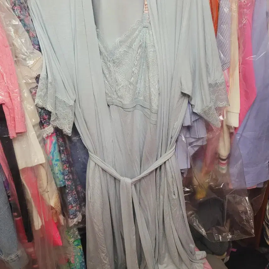 [BUNJANG] Imported Lace Lingerie Gown Set / 수입 레이스 란제리 가운 세트