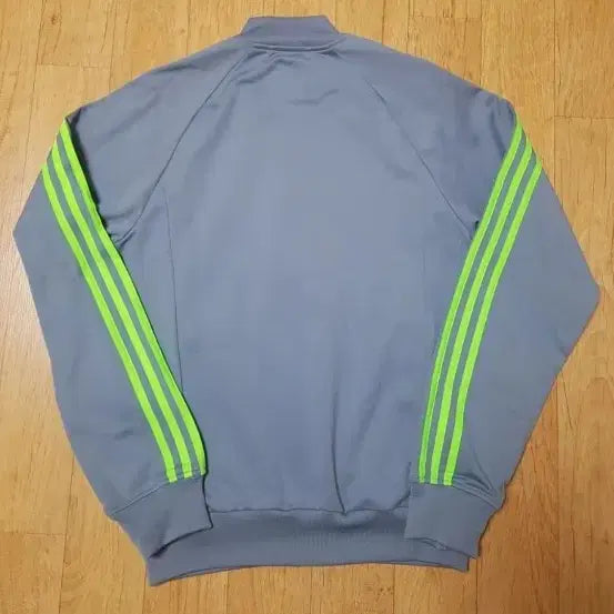 [BUNJANG] Adidas Gray Fluorescent Stripe Track Top Jersey / (정품/새옷수준)아디다스 그레이 형광 삼선 트랙탑 저지, 95
