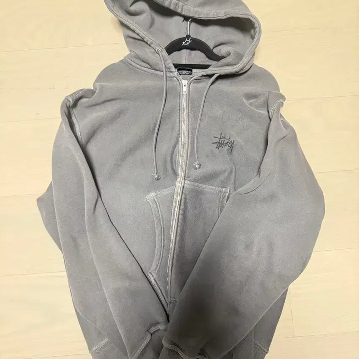 [BUNJANG] Stussy Basic Pigment Dyed Zip Hoodie Black L / 스투시 베이직 피그먼트 다이드 집 후드 블랙 L