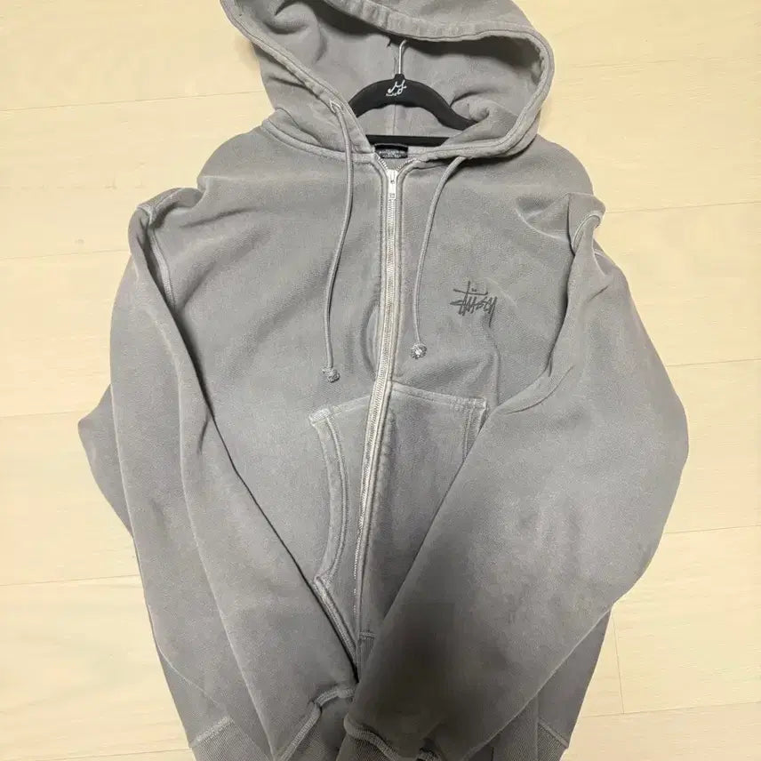 [BUNJANG] Stussy Basic Pigment Dyed Zip Hoodie Black L / 스투시 베이직 피그먼트 다이드 집 후드 블랙 L