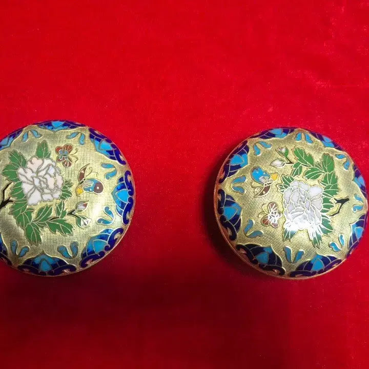 [BUNJANG] Cloisonné Jewelry Box &amp; Ink Pad Box Set (Set of 2) / 칠보 보석함.인주함 (새상품) 2 세트  (무료배송)