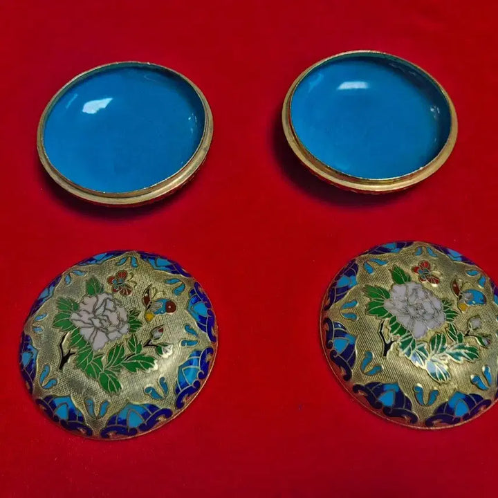 [BUNJANG] Cloisonné Jewelry Box &amp; Ink Pad Box Set (Set of 2) / 칠보 보석함.인주함 (새상품) 2 세트  (무료배송)