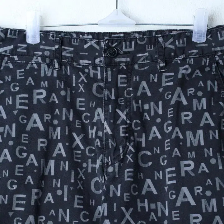 [BUNJANG] Armani Lettering Shorts Black Old School / (L) 아르마니 반바지 팬츠 작은사용감 레터링 블랙 올드스쿨-259C