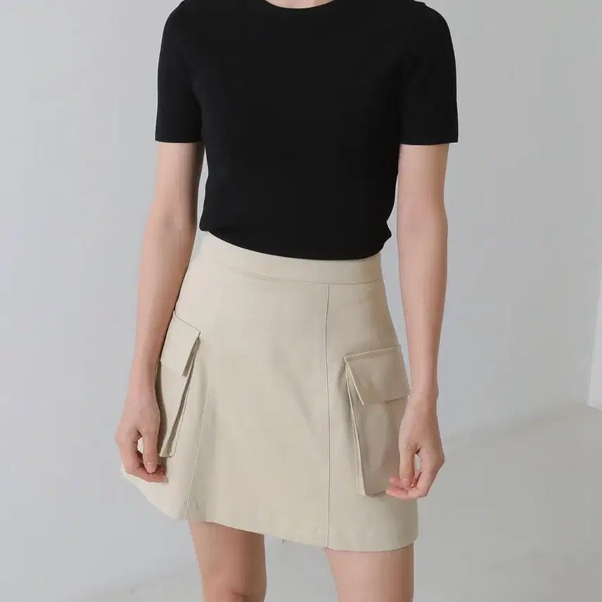 [BUNJANG] 11AM Beige Cargo Pocket Mini Skirt Golf Shorts / 11AM 골프쇼츠 베이지 카고 포켓 미니스커트 골프웨어 숏팬츠큐롯치마바지