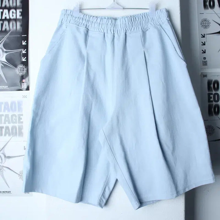 [BUNJANG] Zero Bermuda Banding Shorts Light Blue / (L) 제로 반바지 팬츠 새상품 버뮤다 밴딩 연블루-25AA