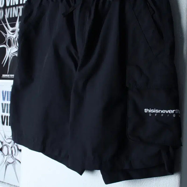 [BUNJANG] thisisneverthat Belted Nylon Pants Black / (S-M) 디스이즈네버댓 반바지 팬츠 벨티드 나일론 블랙-25B5