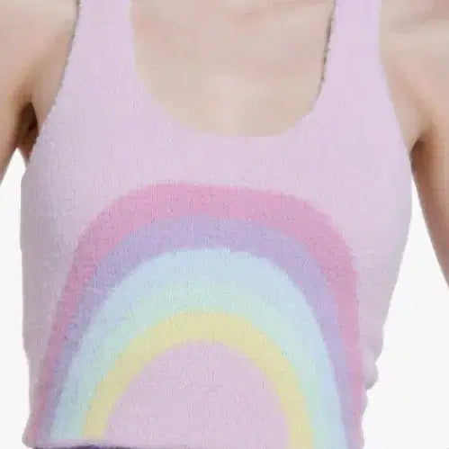 [BUNJANG] Pastel Rainbow Knit Sleeveless Crop Top - M / 파스텔 레인보우  니트 민소매 크롭탑 M 수입