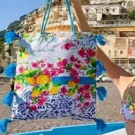 [BUNJANG] Imported Flower Print Tote Bag / 수입 플라워 프린트 토트백