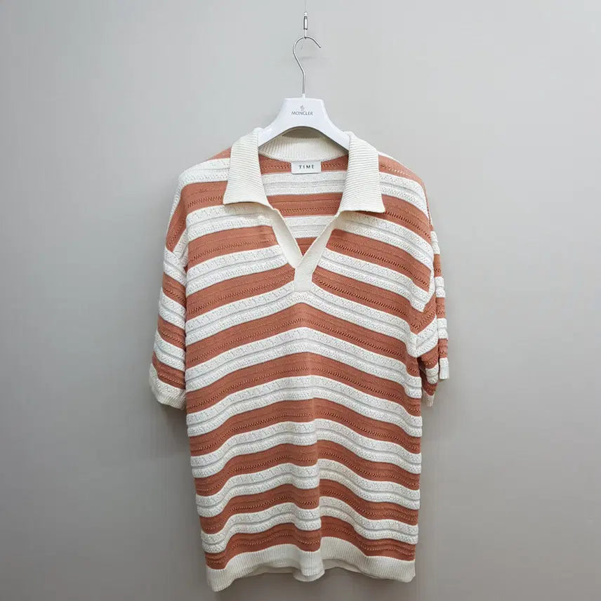 [BUNJANG] TIME 2023 Notch Neck Knit Short Sleeve Size 105 / 한섬 타임 2023 노치넥  니트 반팔 105사이즈
