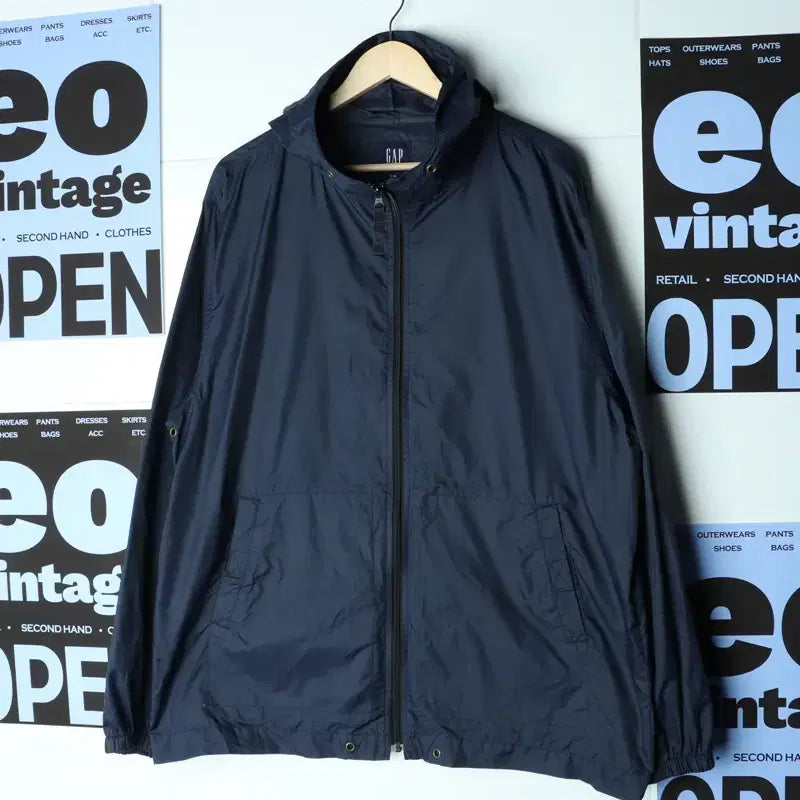 [BUNJANG] Gap Full Zip Windbreaker Jacket Navy Lightweight / (L-2XL) 갭 집업 바람막이 점퍼자켓 네이비 경량 운동-18623