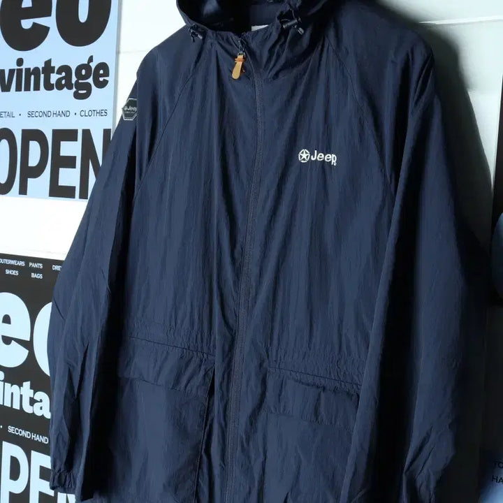 [BUNJANG] Jeep Zip-Up Windbreaker Lightweight Jumper Jacket Navy (XL-2XL) / (XL-2XL) 지프 집업 바람막이 점퍼자켓 네이비 경량-18626