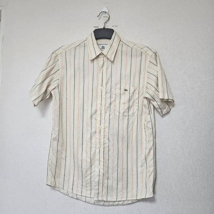 [BUNJANG] Lacoste Striped Short Sleeve Shirt 95 / 라코스테 스트라이프셔츠 95호