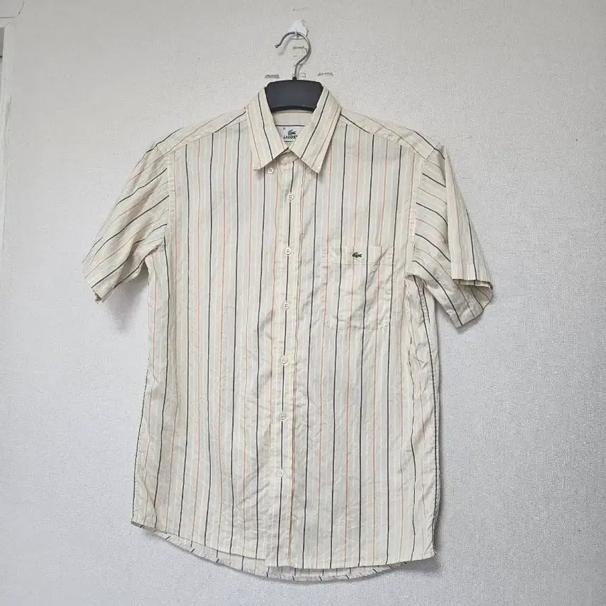 [BUNJANG] Lacoste Striped Short Sleeve Shirt 95 / 라코스테 스트라이프셔츠 95호