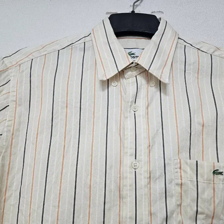 [BUNJANG] Lacoste Striped Short Sleeve Shirt 95 / 라코스테 스트라이프셔츠 95호