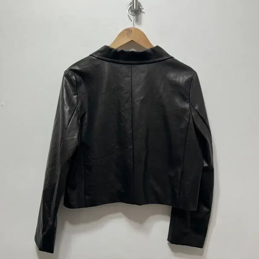 [BUNJANG] W.standard Black Leather Cropped Jacket F / W.standard 블랙 레더 크롭 자켓 F