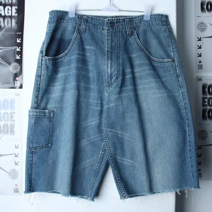 [BUNJANG] Armani Denim Work Pants Shorts (L-XL) / (L-XL) 아르마니 반바지 팬츠 데님 청 워크 아메카지-256C