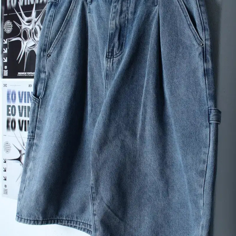 [BUNJANG] Dimitri Black Carpenter Bermuda Shorts / (M-L) 디미트리블랙 반바지 팬츠 버뮤다 카펜터 올드스쿨-256E