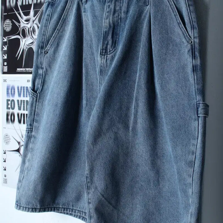 [BUNJANG] Dimitri Black Carpenter Bermuda Shorts / (M-L) 디미트리블랙 반바지 팬츠 버뮤다 카펜터 올드스쿨-256E