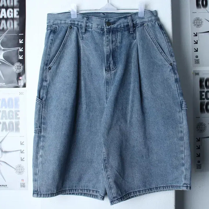 [BUNJANG] Dimitri Black Carpenter Bermuda Shorts / (M-L) 디미트리블랙 반바지 팬츠 버뮤다 카펜터 올드스쿨-256E