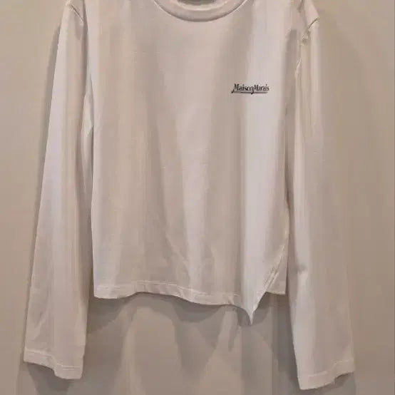 [BUNJANG] Maison Marais White Asymmetrical Long Sleeve T-Shirt / 메종마레 화이트 언발란스 티