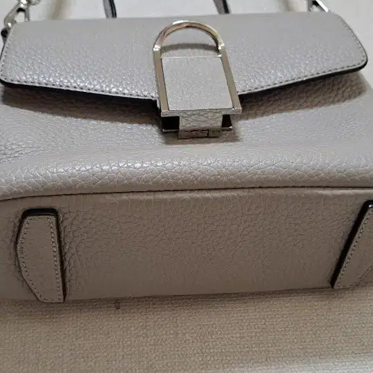 [BUNJANG] Gray Leather Tote Bag Shoulder Bag / 회색 가죽 토트백 숄더백