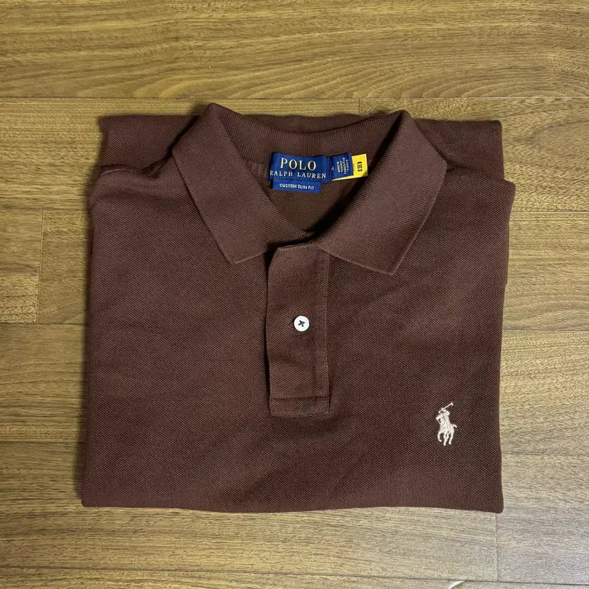 [BUNJANG] Polo Custom Slim Fit Mesh Polo Shirt Brown M / 폴로 커스텀슬림핏 메시 폴로셔츠 브라운 M