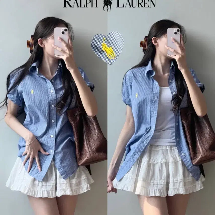 [BUNJANG] Polo Ralph Lauren Check Short Sleeve Shirt / 폴로 반팔 셔츠