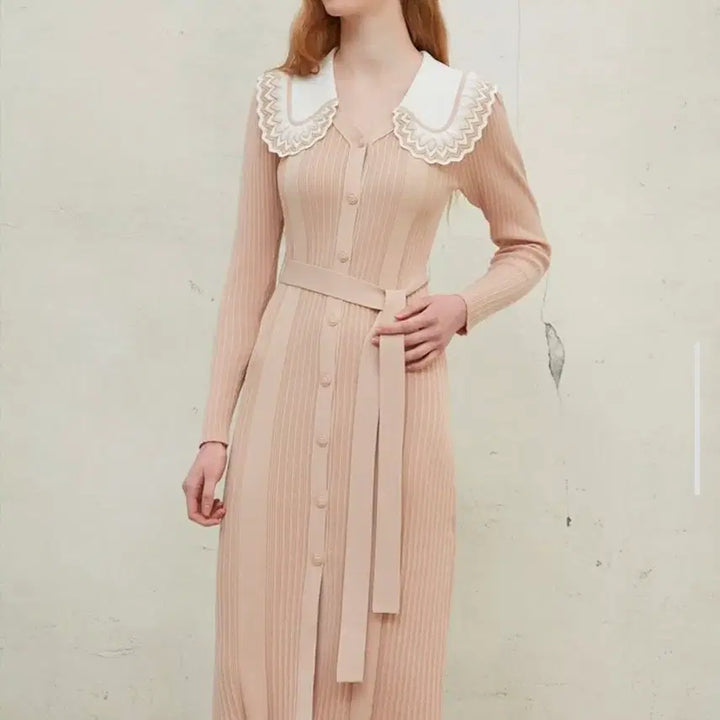 [BUNJANG] EGOIST Collar Embellished Slim Fit Dress / 에고이스트 카라 장식 원피스. 택있는 새상품.