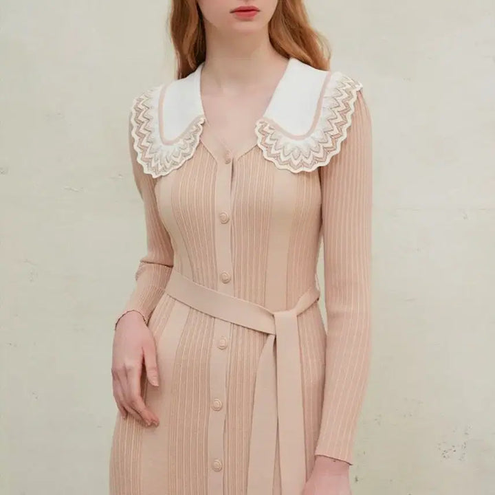 [BUNJANG] EGOIST Collar Embellished Slim Fit Dress / 에고이스트 카라 장식 원피스. 택있는 새상품.