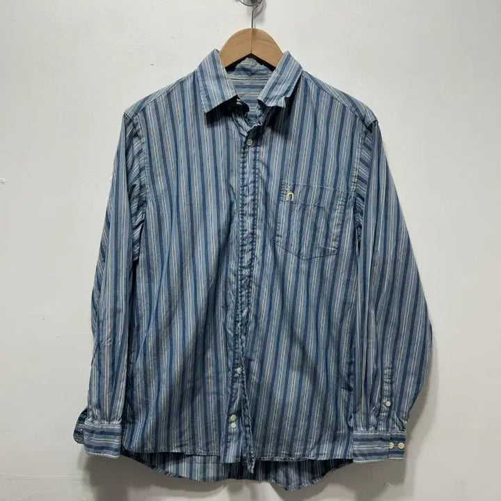 [BUNJANG] Hazzys Blue Stripe Long Sleeve Shirt XL / 헤지스 블루 스트라이프 긴팔 셔츠 XL