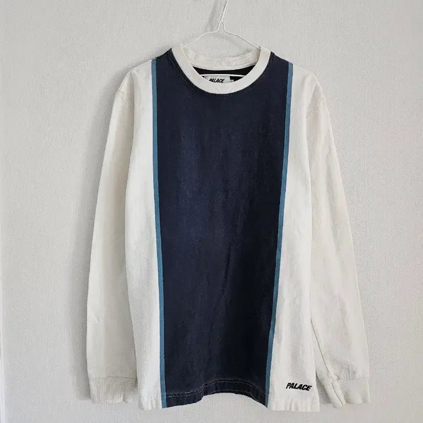 [BUNJANG] Palace Back Logo Long Sleeve T-Shirt White/Navy L / 팔라스 Palace 백로고 롱슬리브