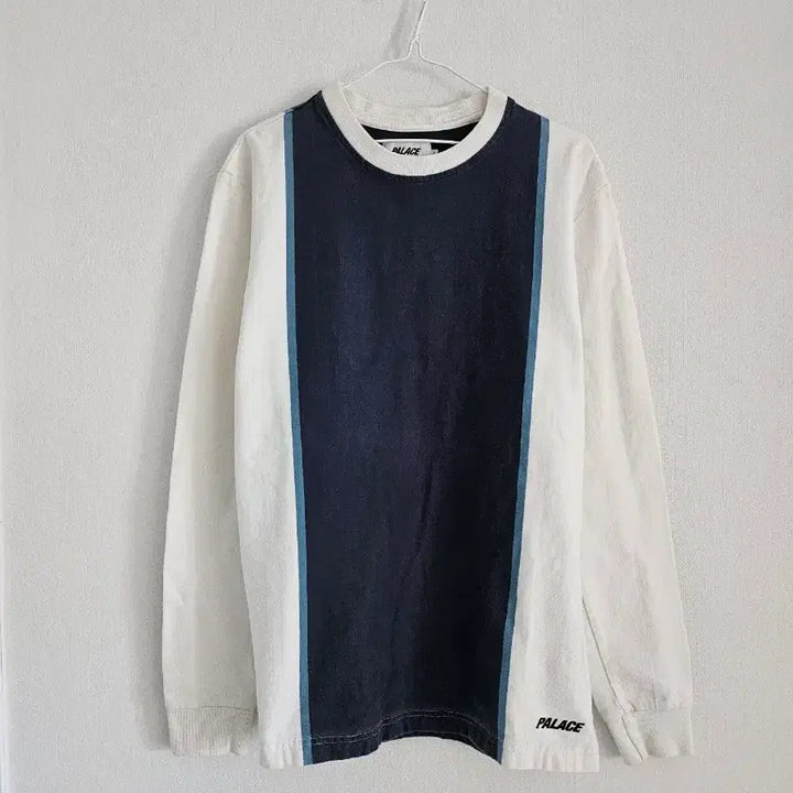 [BUNJANG] Palace Back Logo Long Sleeve T-Shirt White/Navy L / 팔라스 Palace 백로고 롱슬리브