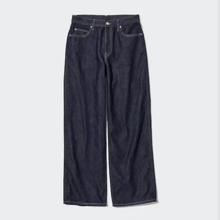 [BUNJANG] Uniqlo Wide Baggy Jeans 69 Navy / [71(28)] 유니클로 와이드 배기 진 69 NAVY