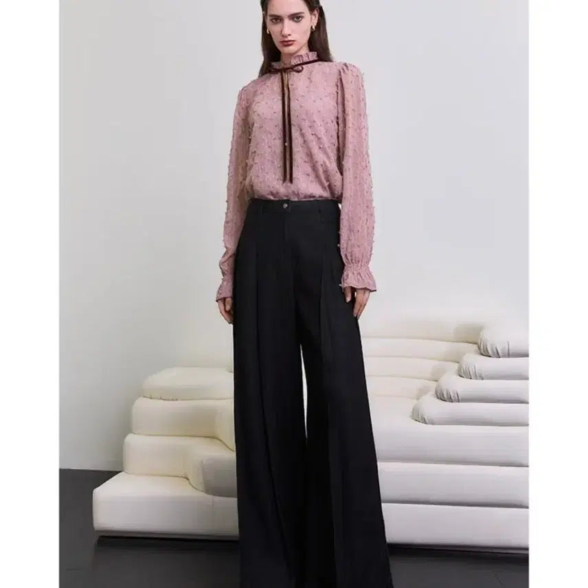 [BUNJANG] Karl Lagerfeld Side Pleated Wide Denim Pants / 칼라거펠트 사이드 주름 와이드 데님바지 2025년제품