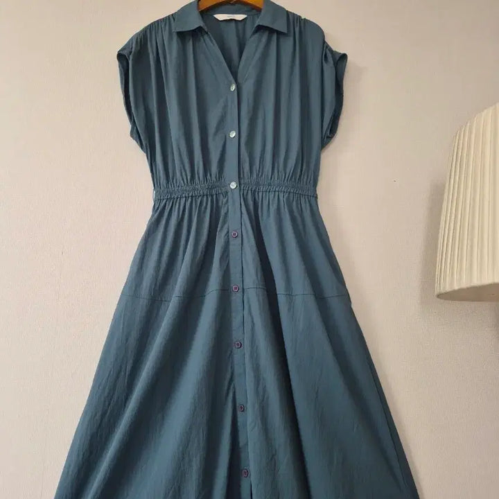 [BUNJANG] DEWL Shirt Long Dress Teal / [듀엘]청록색 셔츠형 롱 원피스