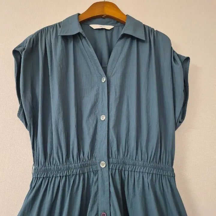 [BUNJANG] DEWL Shirt Long Dress Teal / [듀엘]청록색 셔츠형 롱 원피스