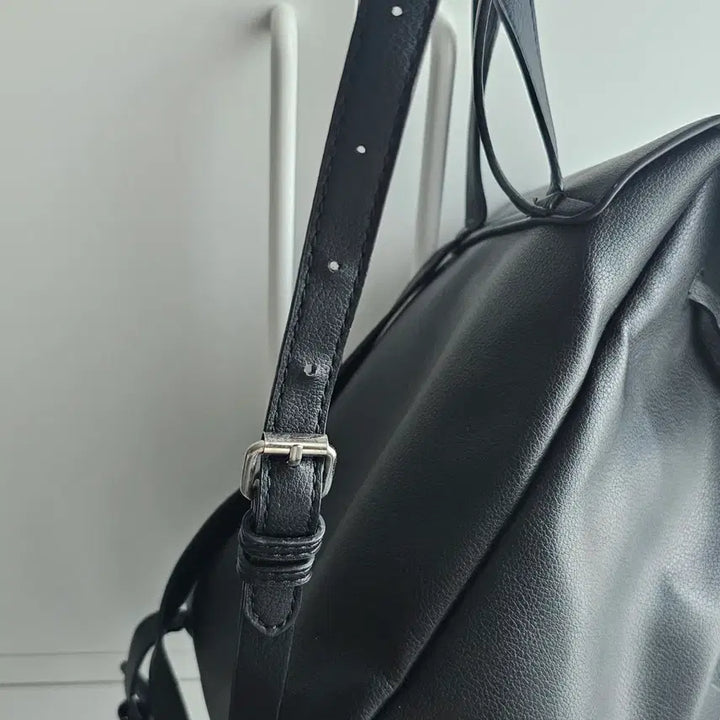 [BUNJANG] Zara Black Leather Backpack / 자라 블랙 가죽 백팩