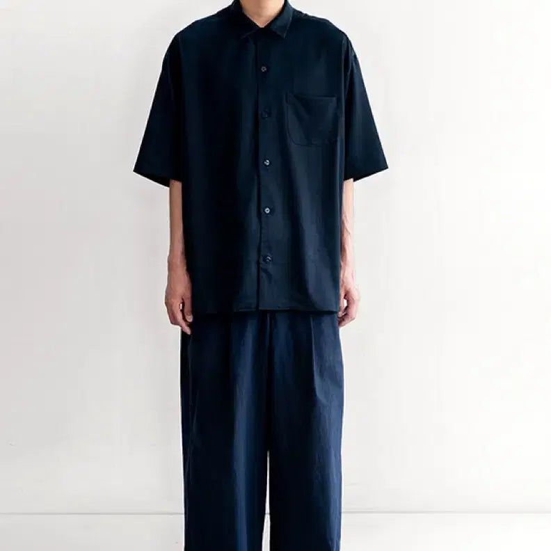 [BUNJANG] Polylater Wide Linen Pants Dark Navy Size 28 / 폴리테루 와이드 린넨 팬츠 다크 네이비 28