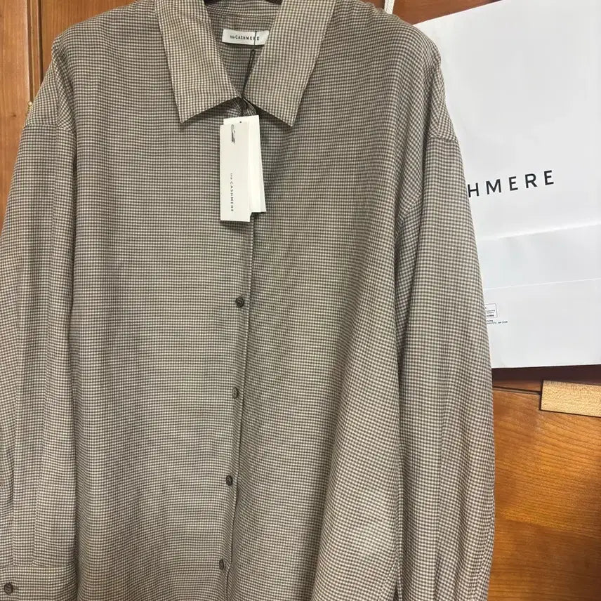 [BUNJANG] The Cashmere Check See-Through Shirt / 더캐시미어 체크 시스루 셔츠 한섬
